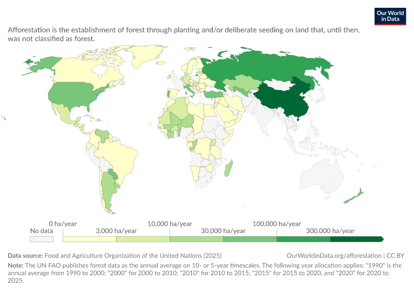 A thumbnail of the "Annual afforestation" chart