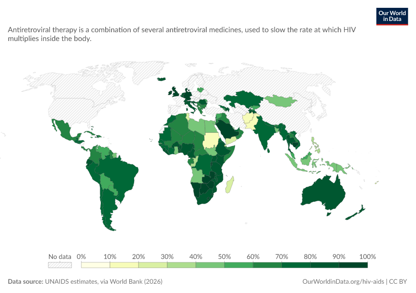 A thumbnail of the "Share of people with HIV who receive antiretroviral therapy" chart