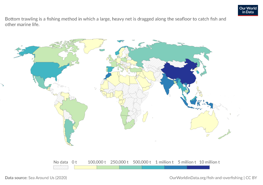 A thumbnail of the "Wild fish catch from bottom trawling" chart