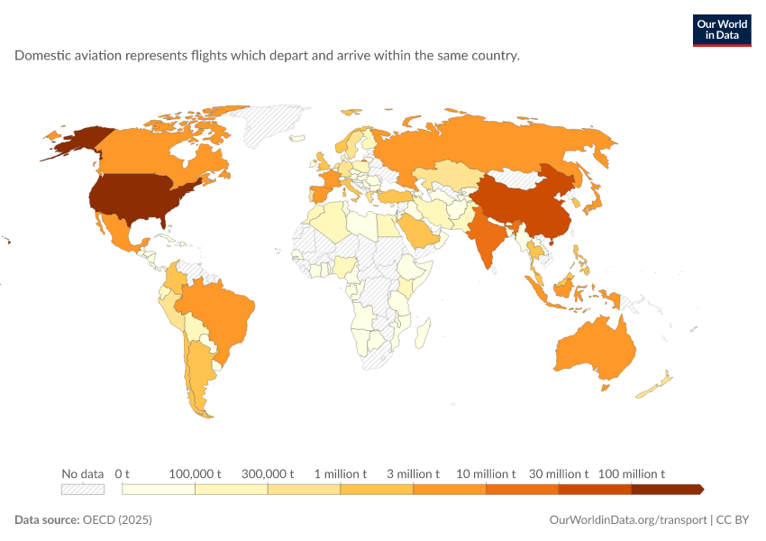 A thumbnail of the "CO₂ emissions from domestic air travel" chart