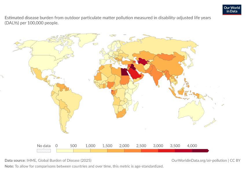 A thumbnail of the "Disease burden from outdoor particulate matter pollution" chart