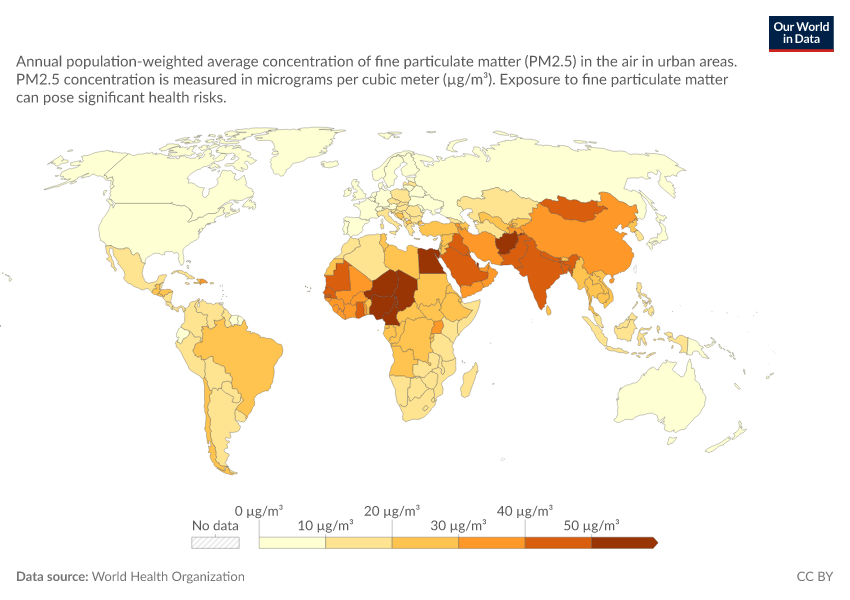 A thumbnail of the "Exposure to outdoor air pollution in urban areas" chart