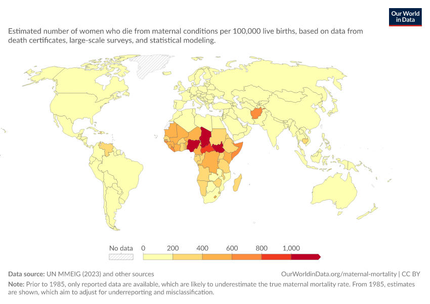 A thumbnail of the "Maternal mortality ratio" chart