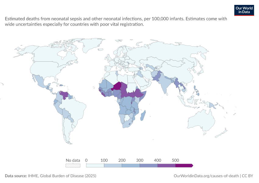 A thumbnail of the "Neonatal sepsis and infection death rate in infants" chart