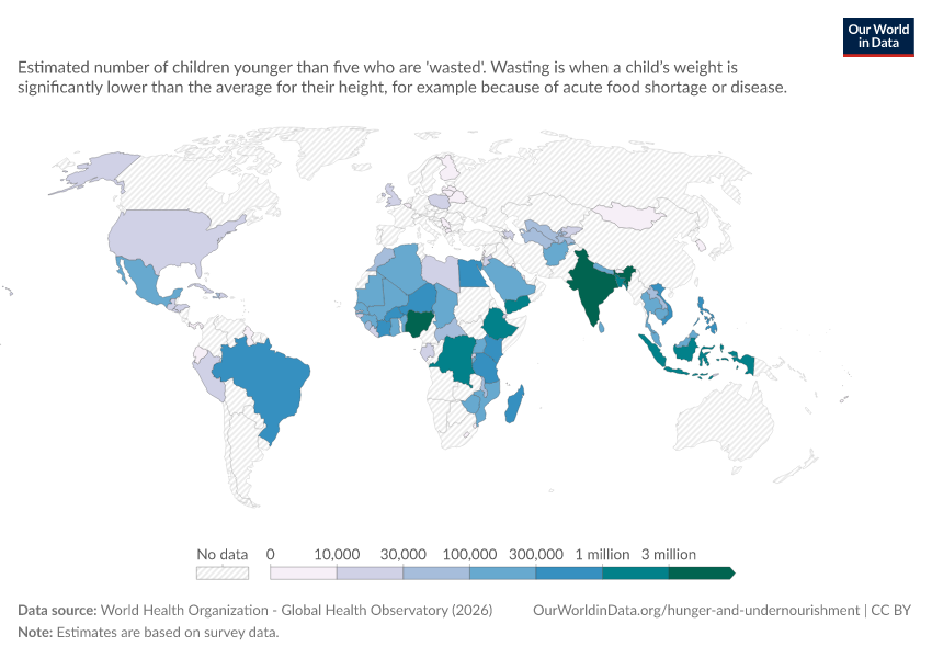 A thumbnail of the "Malnutrition: Number of children who are wasted" chart