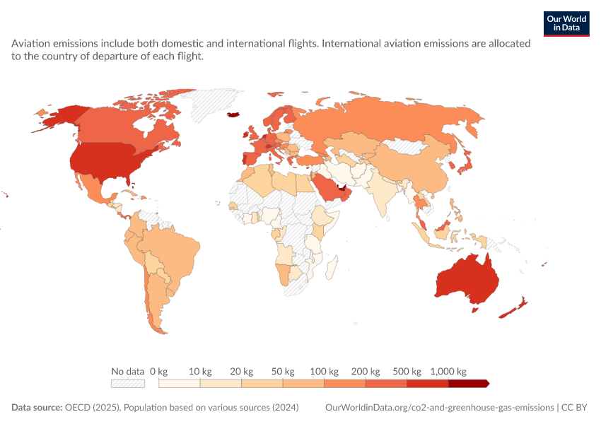 A thumbnail of the "Per capita CO₂ emissions from aviation" chart