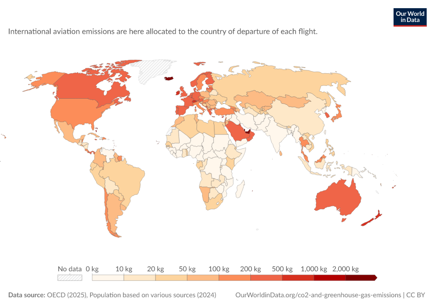 A thumbnail of the "Per capita CO₂ emissions from international aviation" chart