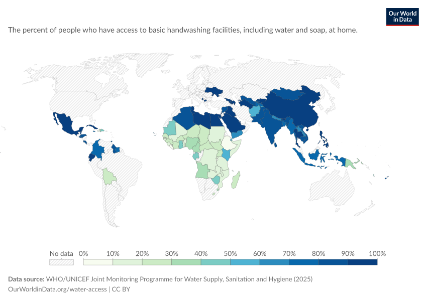 A thumbnail of the "Share of population with access to basic handwashing facilities" chart