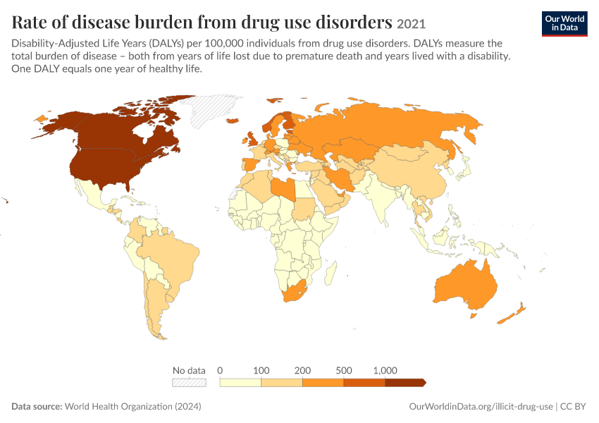 A thumbnail of the "Rate of disease burden from drug use disorders" chart