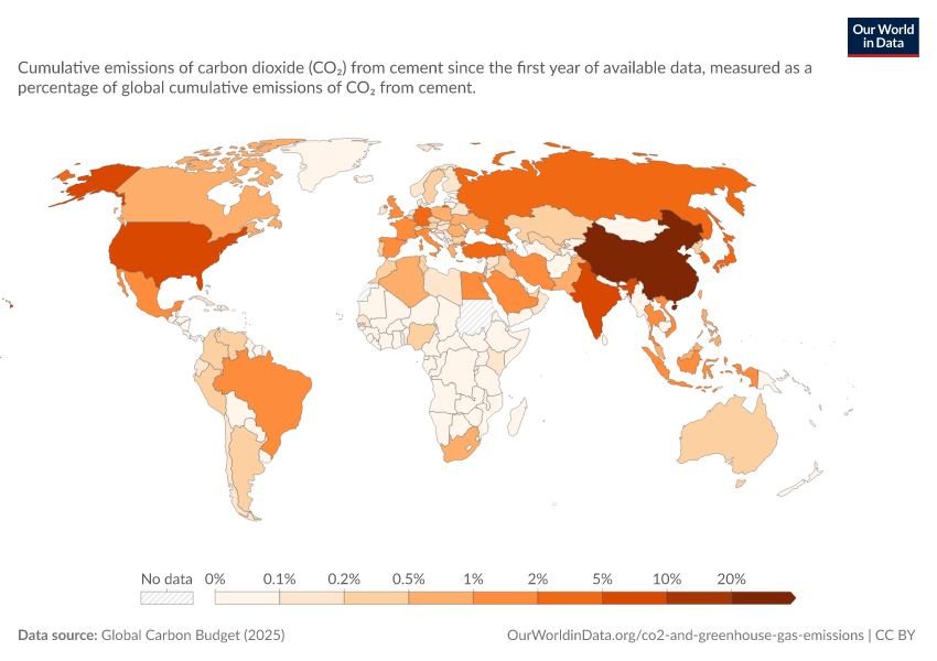 A thumbnail of the "Share of global cumulative CO₂ emissions from cement" chart