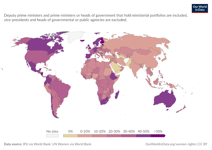 A thumbnail of the "Share of women in ministerial positions" chart