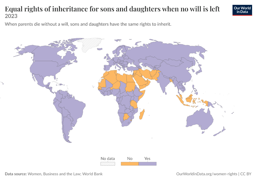 A thumbnail of the "Equal rights of inheritance for sons and daughters when no will is left" chart