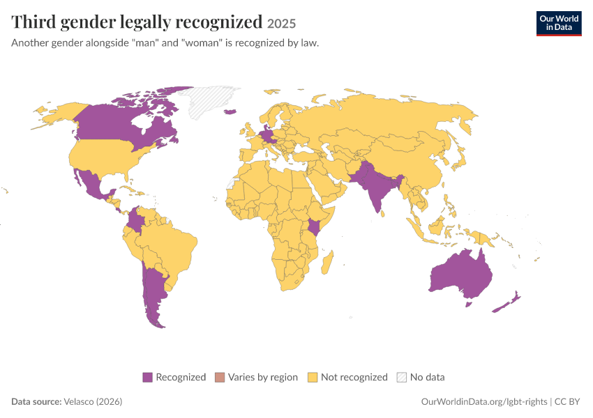 A thumbnail of the "Third gender legally recognized" chart